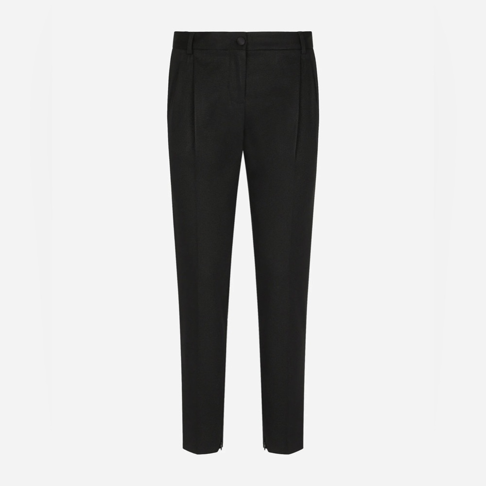 DOLCE & GABBANA WOMENS PANTS
Faille Pants with tuxedo band - Color Solid Black
